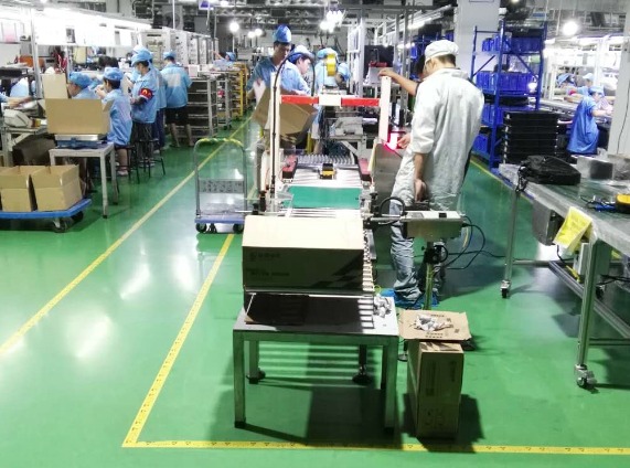 深圳市菘盛電子有限公司采購自動稱重機和噴碼機-善安科技